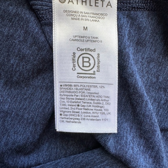 Athleta Uptempo II Tank Top in Navy Blue Heather Size Medium - Picture 6 of 7
